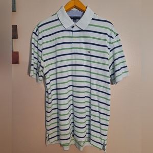 Tommy Hilfiger XL Polo Blue/Green 100% Cotton